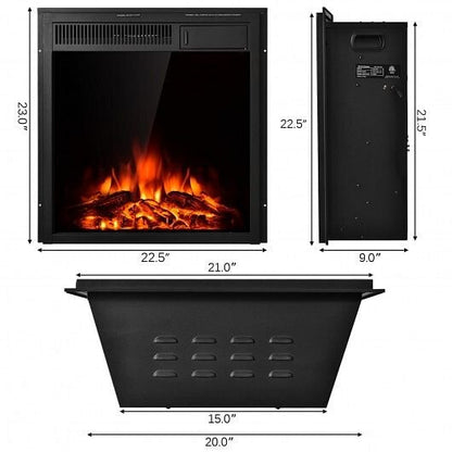 22.5 Inch Electric Fireplace Insert Freestanding and Recessed Heater-4