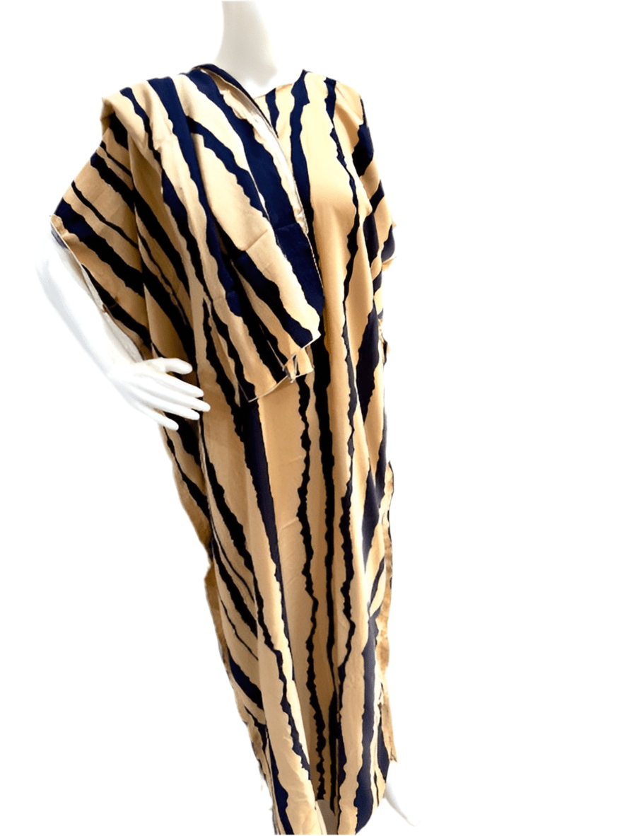 Women’s fashion print long dresses with scarf headbands ,dera - OMBA M&M COLLECTION LLC