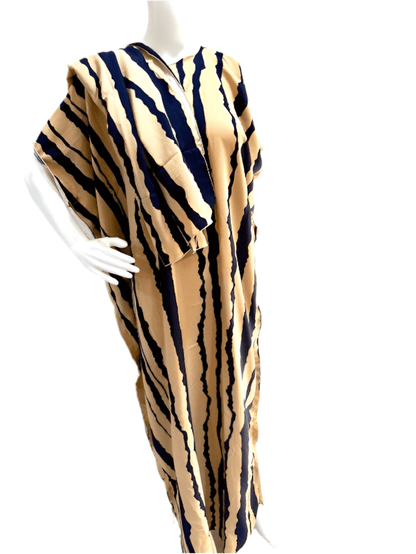 Women’s fashion print long dresses with scarf headbands ,dera - OMBA M&M COLLECTION LLC