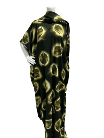 Women’s fashion print long dresses with scarf headbands ,dera - OMBA M&M COLLECTION LLC
