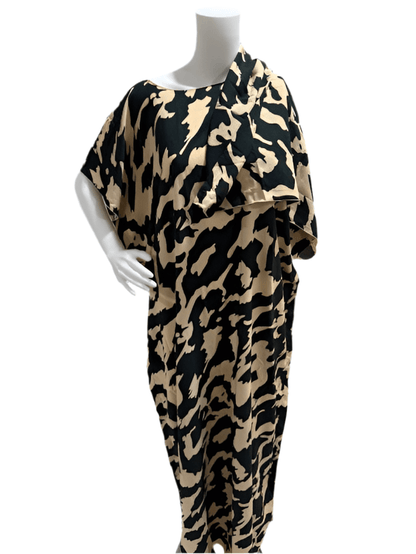 Women’s fashion print long dresses with scarf headbands ,dera - OMBA M&M COLLECTION LLC